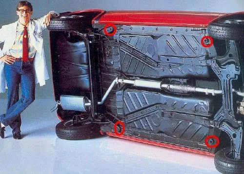 Volkswagen Golf IV punkty podnoszenia lewarkiem fabrycznym