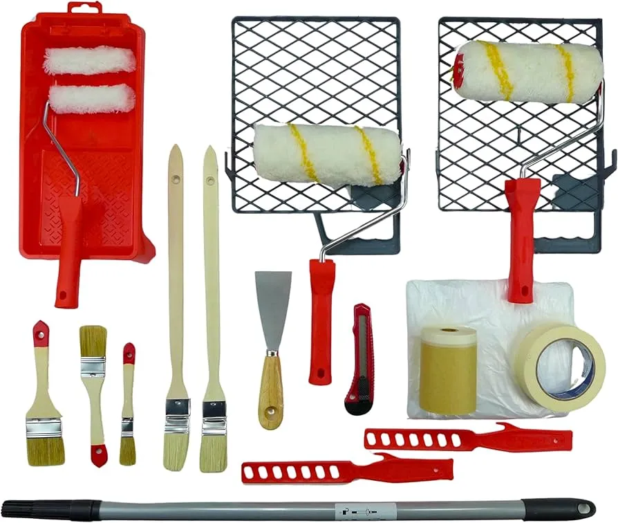 narzędzia do malowania ścian pędzle wałki taśma