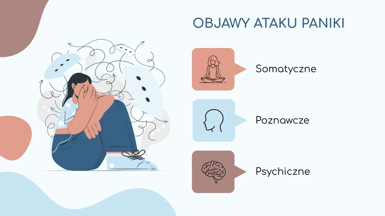 osoba doświadczająca ataku paniki w bezpiecznym miejscu