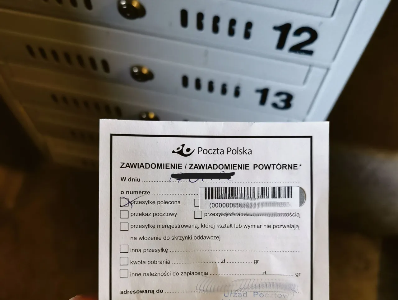 koperta z sądu list polecony awizo