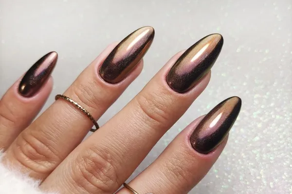 inspiracje paznokcie efekt lustra