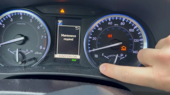 Toyota dashboard trip button oil reset