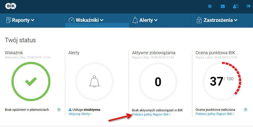 BIK portal rejestracja konto