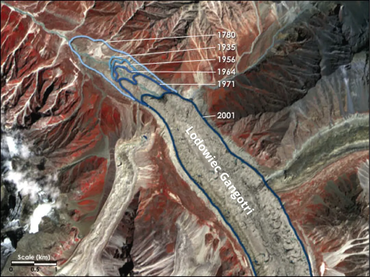 Zdjęcie satelitarne Himalaj&oacute;w
