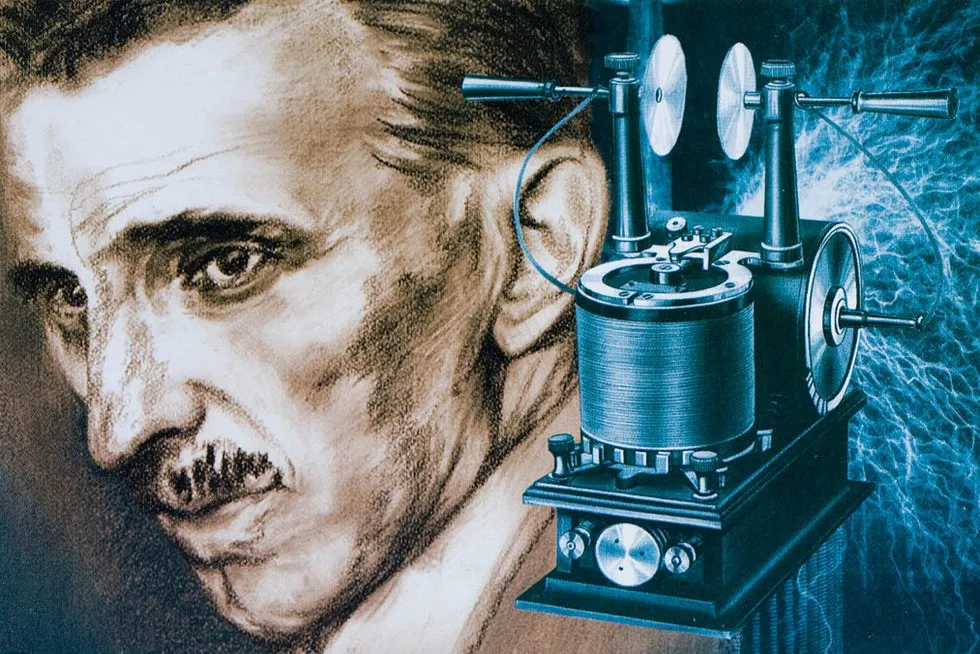 Nikola Tesla portret wynalazca silnik indukcyjny
