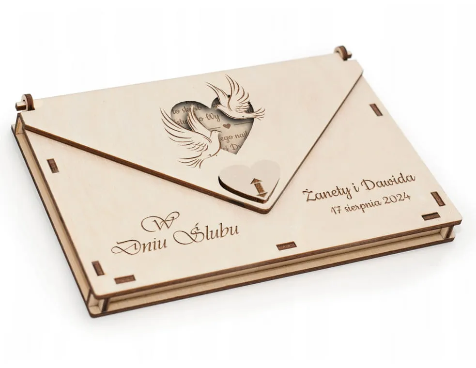 Elegancka koperta z pieniędzmi na prezent ślubny