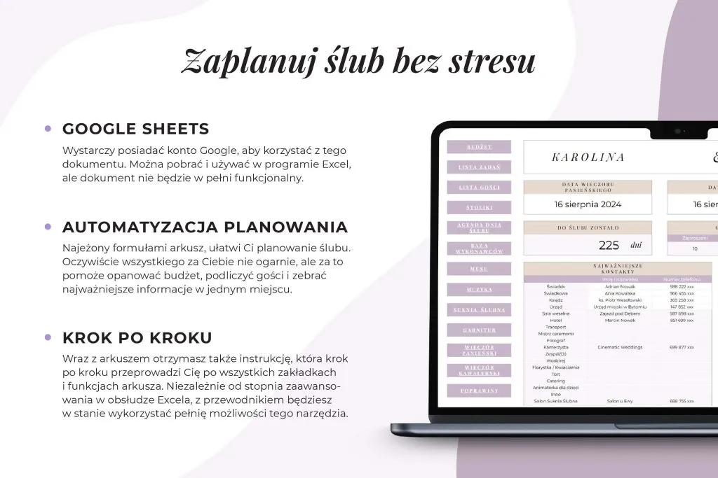 planowanie budżetu ślubnego checklist