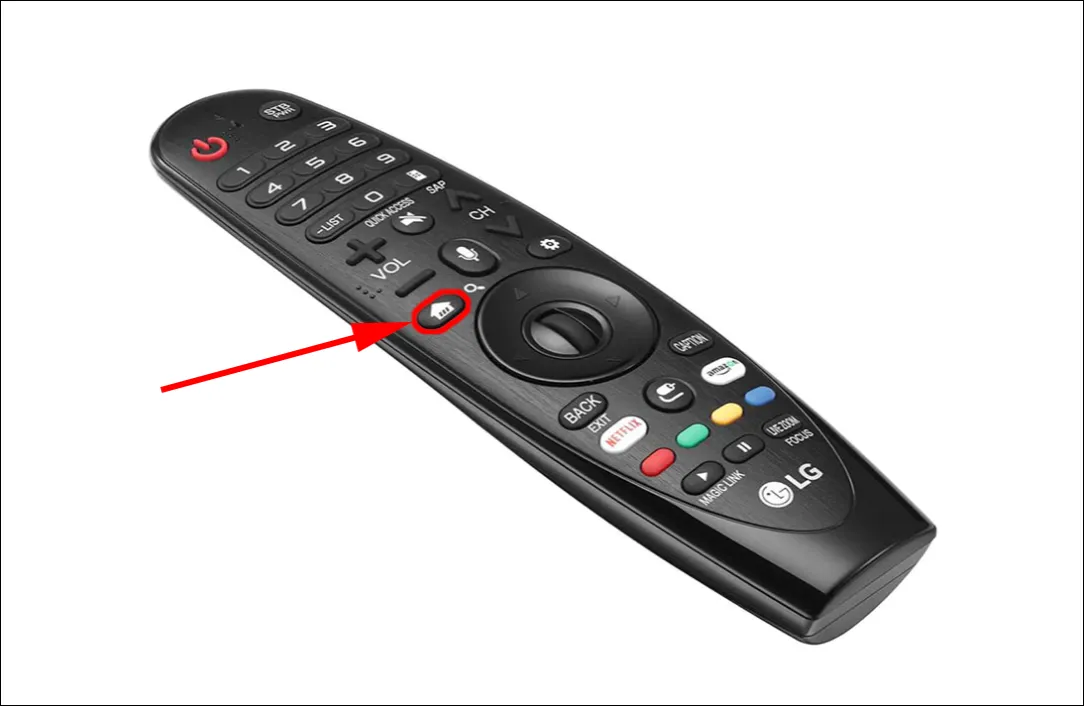 TV remote control with subtitles audio button highlighted