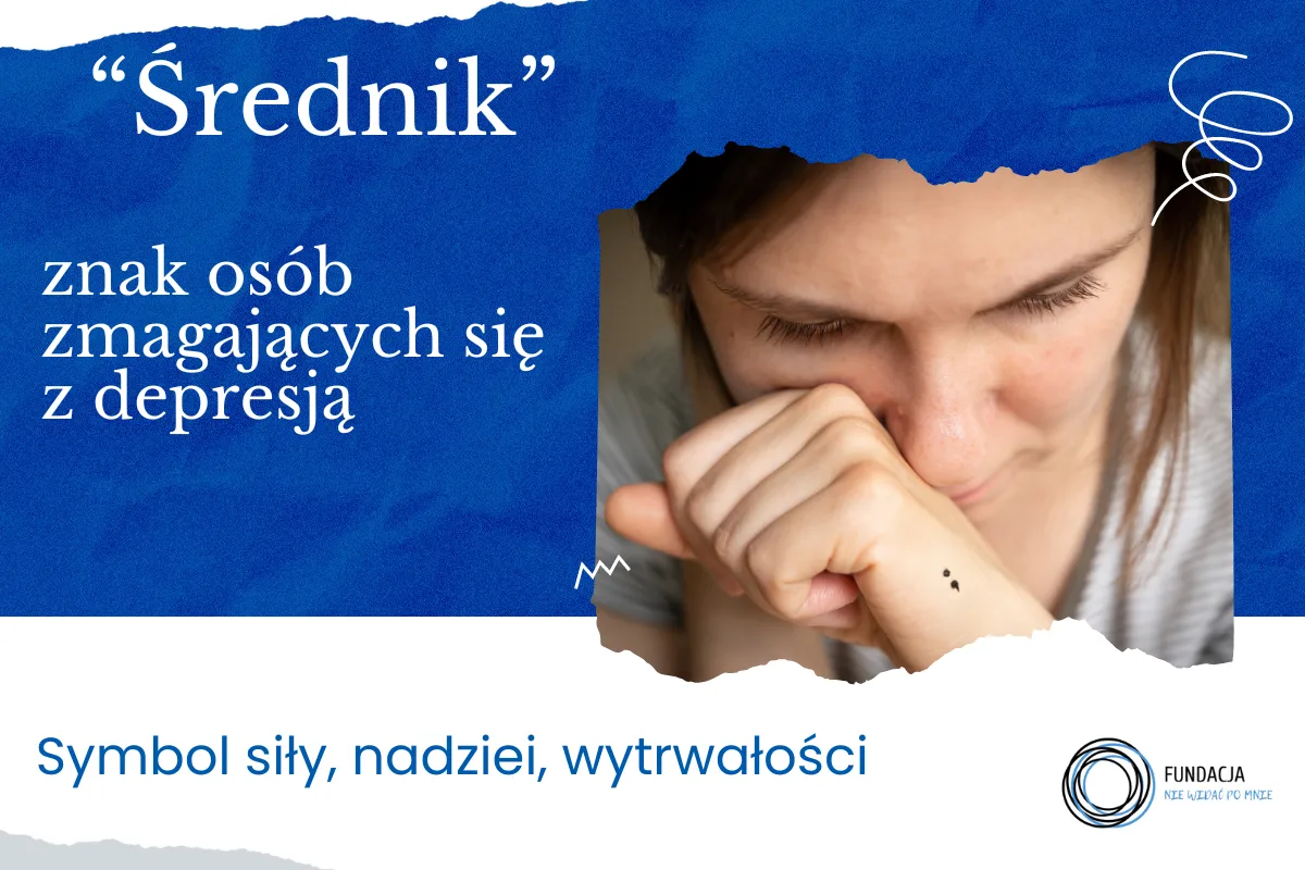 Osoba zmagająca się z trudnymi emocjami, symbol depresji