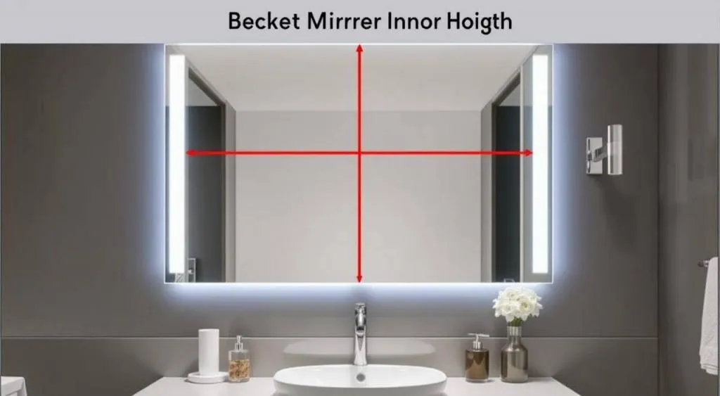 schemat montażu lustra nad umywalką wymiary