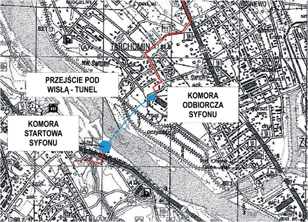 Mapa obszaru obsługiwanego przez oczyszczalnię Czajka