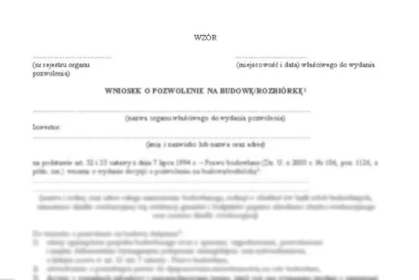 decyzja o pozwoleniu na budowę wzór