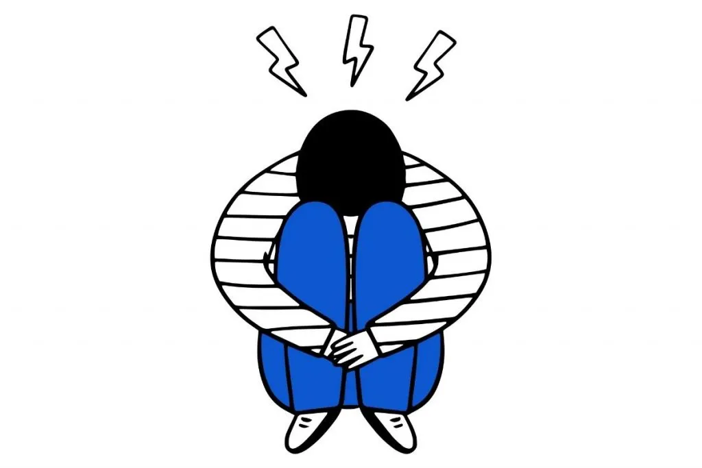 osoba z lękiem, symbol lęku, fobia