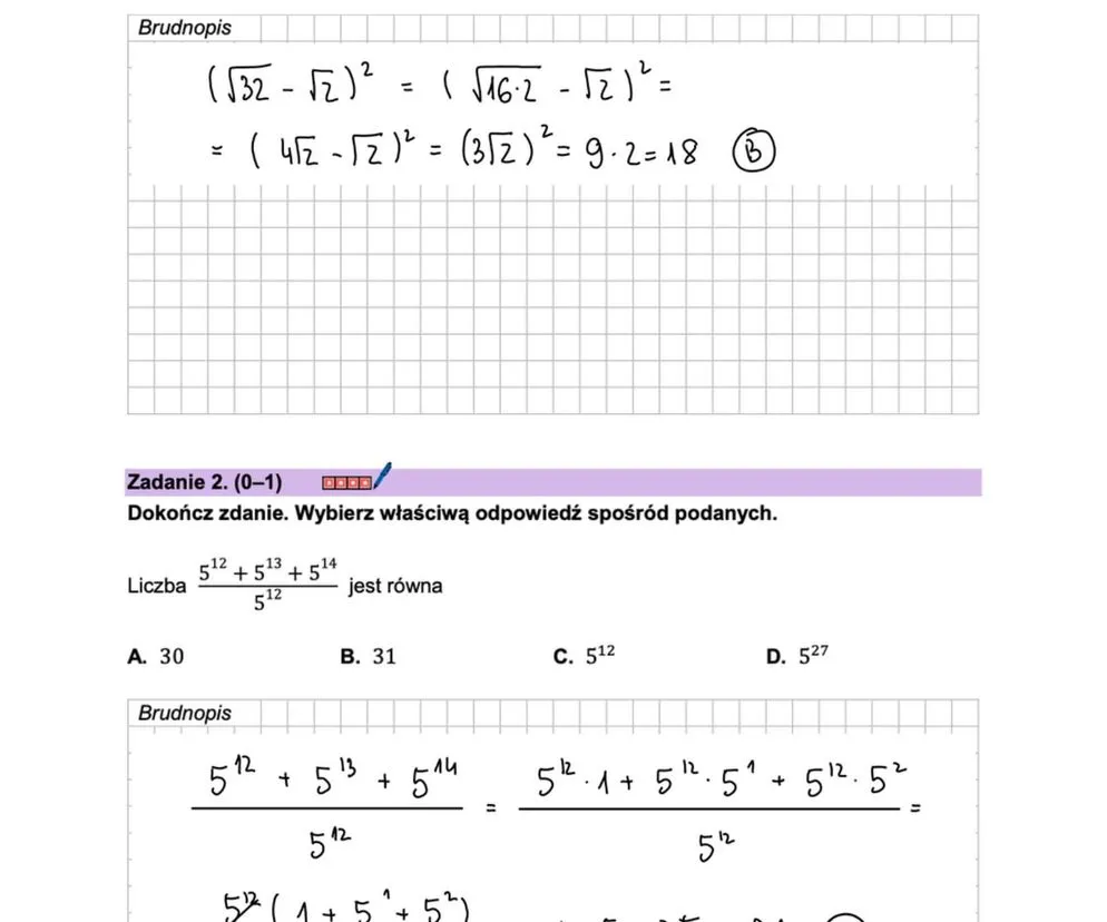 arkusz maturalny matematyka, uczeń rozwiązuje zadania