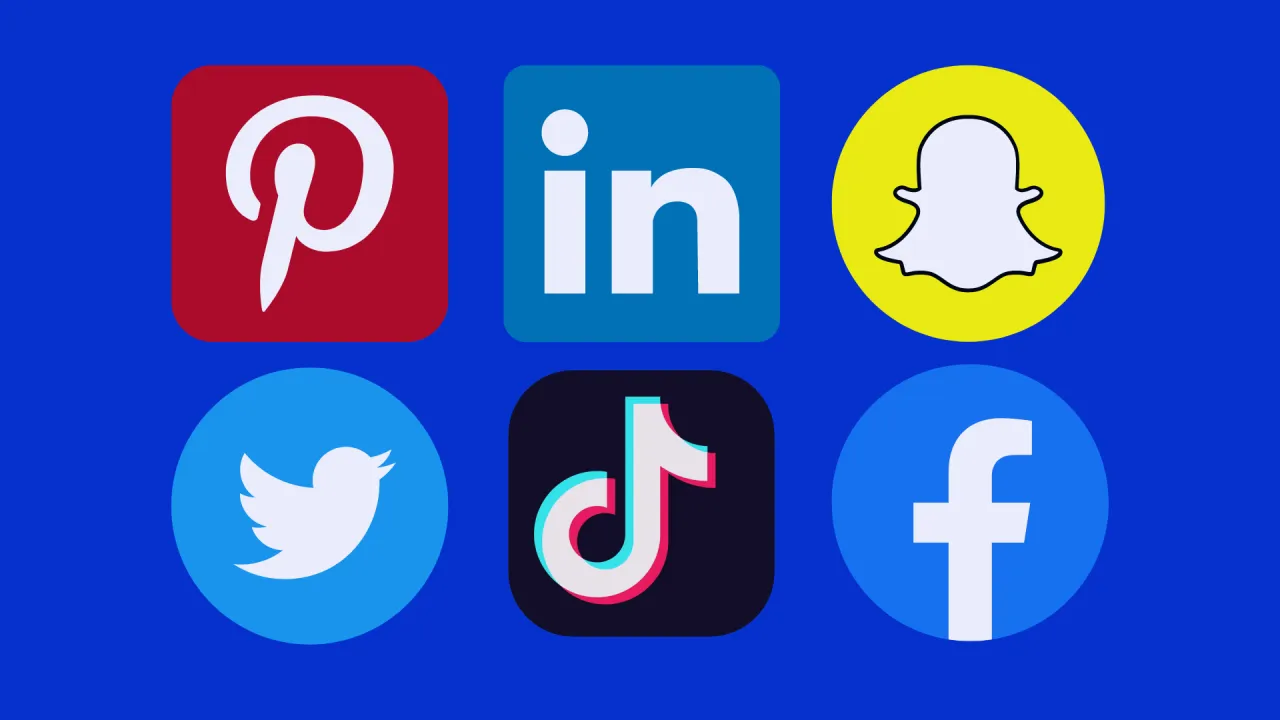 Logos der beliebtesten Social Media Apps Deutschland