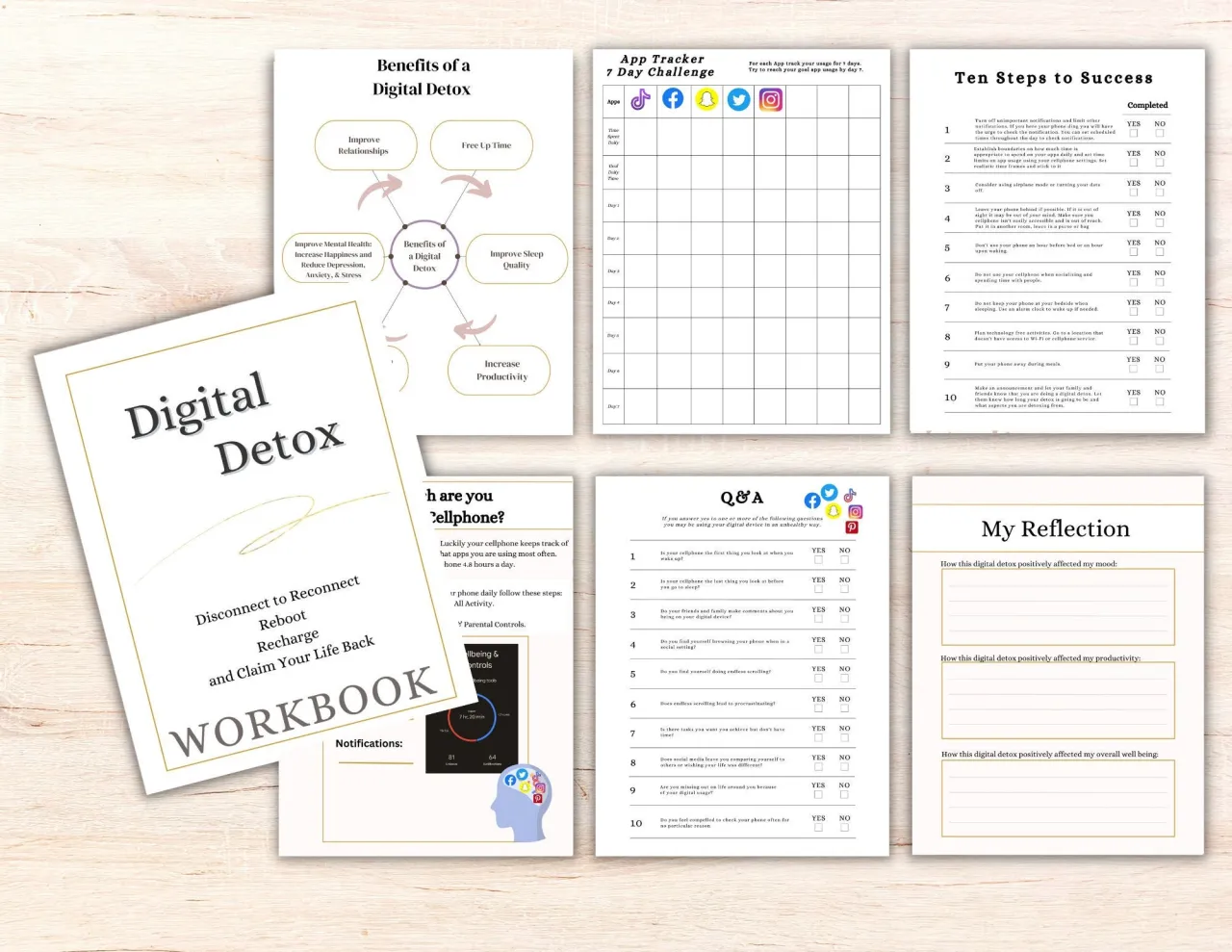 Osoba planująca cyfrowy detoks, kalendarz, notatki, smartfon odłożony na bok