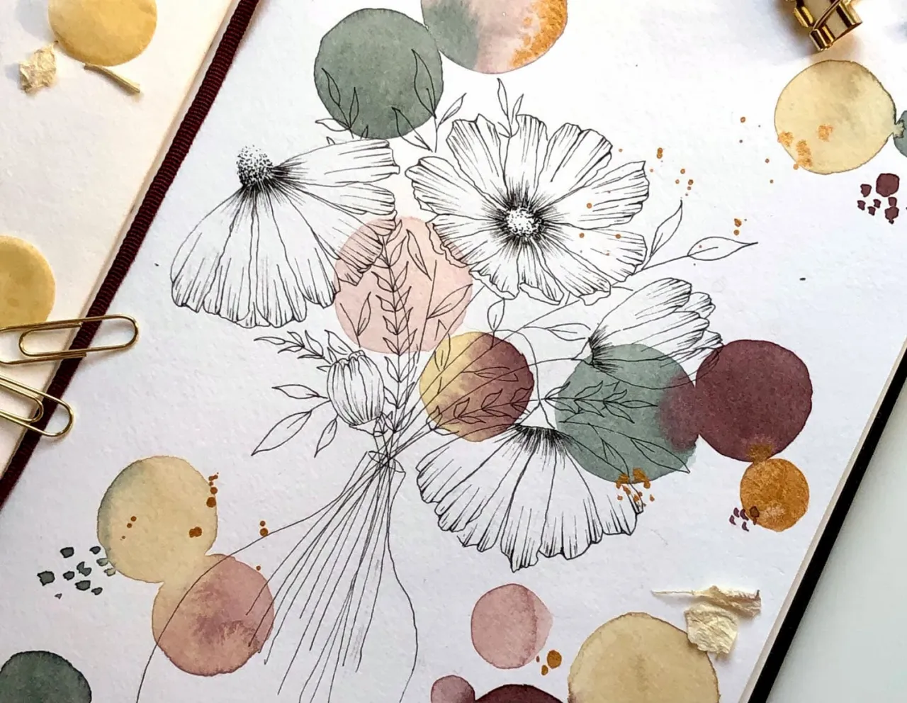 Aquarell Fineliner Kombination