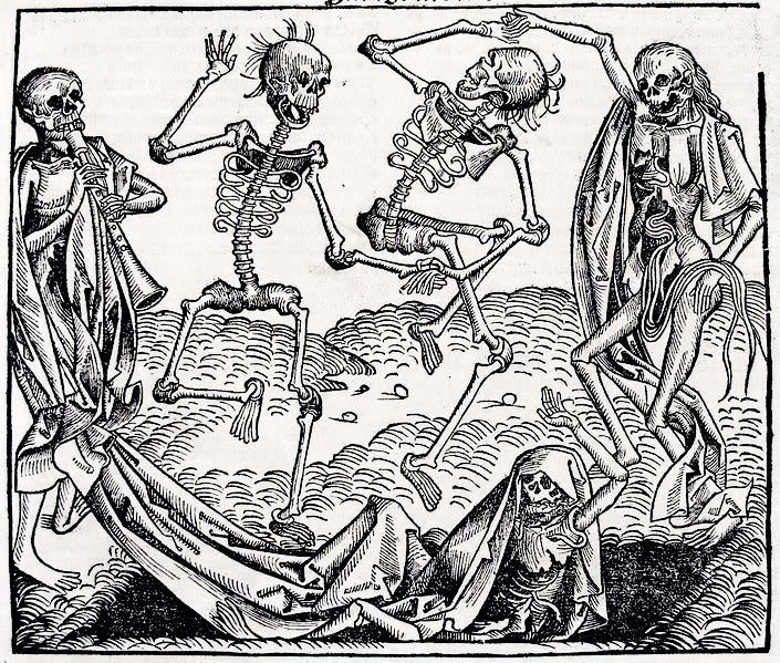 danse macabre ilustracje średniowieczne