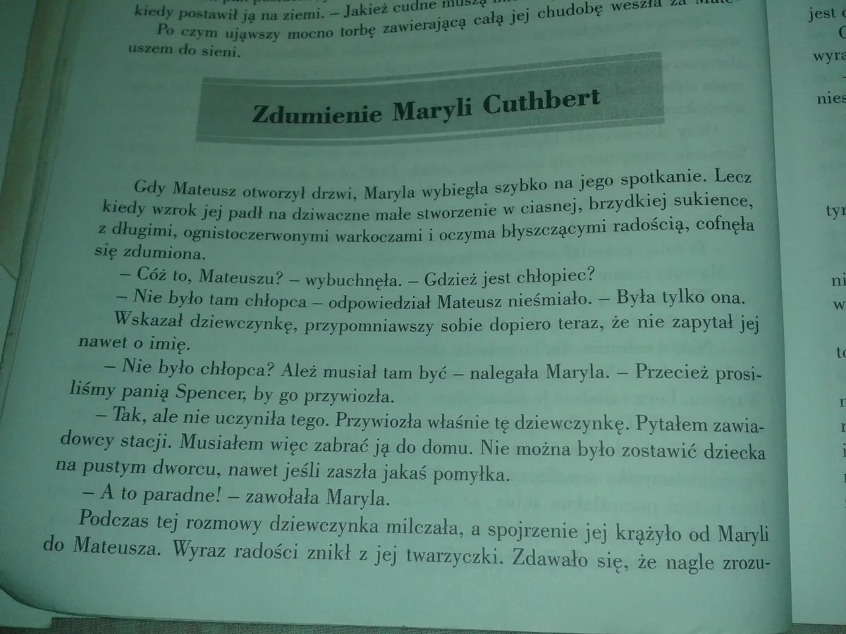 Ania z Zielonego Wzgórza Mateusz spotyka Anię na stacji