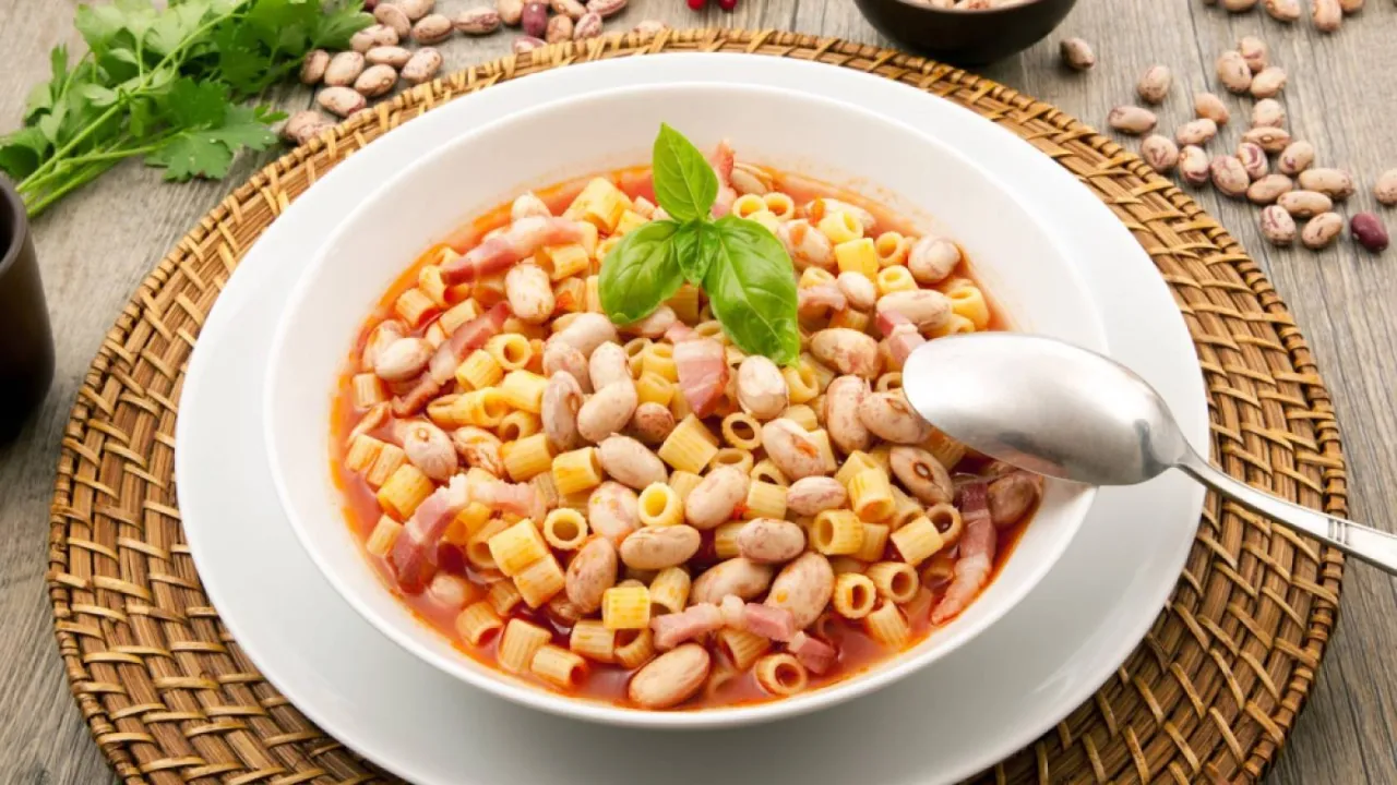 Pasta e fagioli Bimby piatto finito