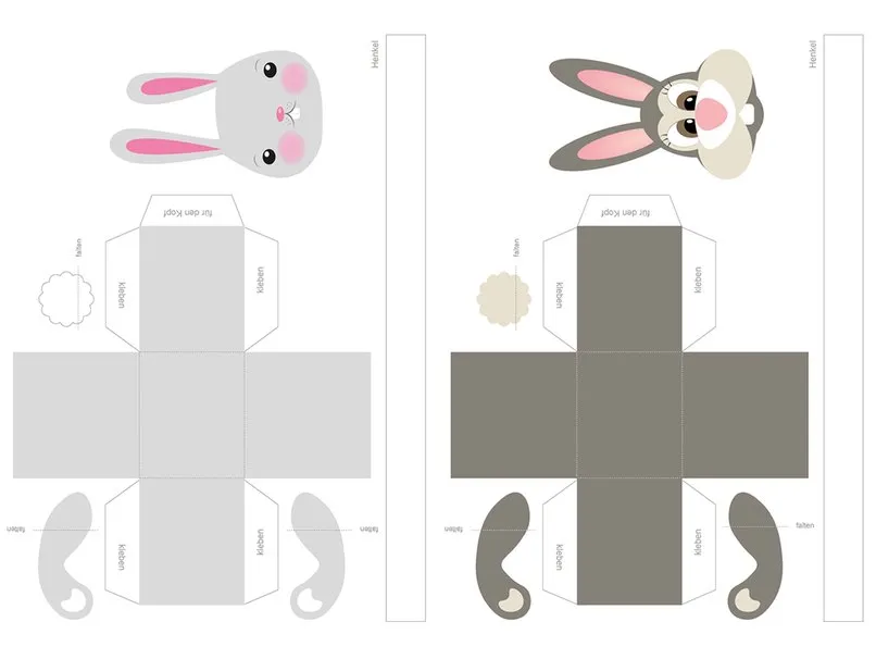 Kreative Bastelideen mit Hasen-Vorlagen f&uuml;r Ostern und Dekoration