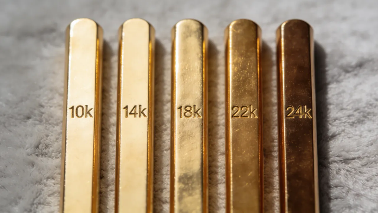 Gold karat comparison, 22k vs 14k gold