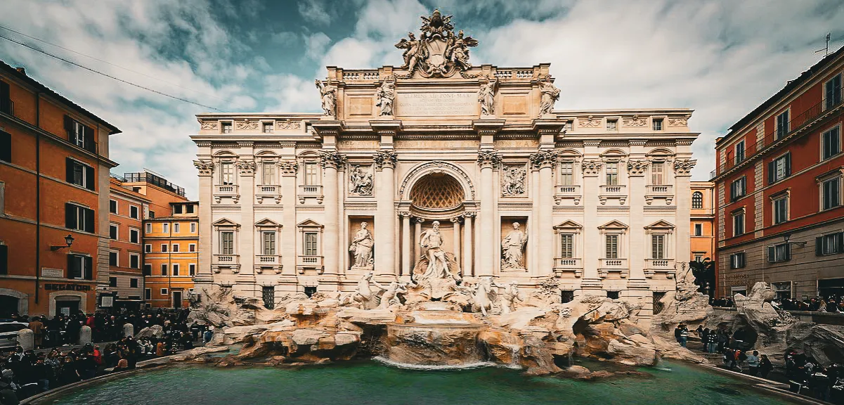 Rzym ikony zabytki Koloseum Fontanna di Trevi Panteon