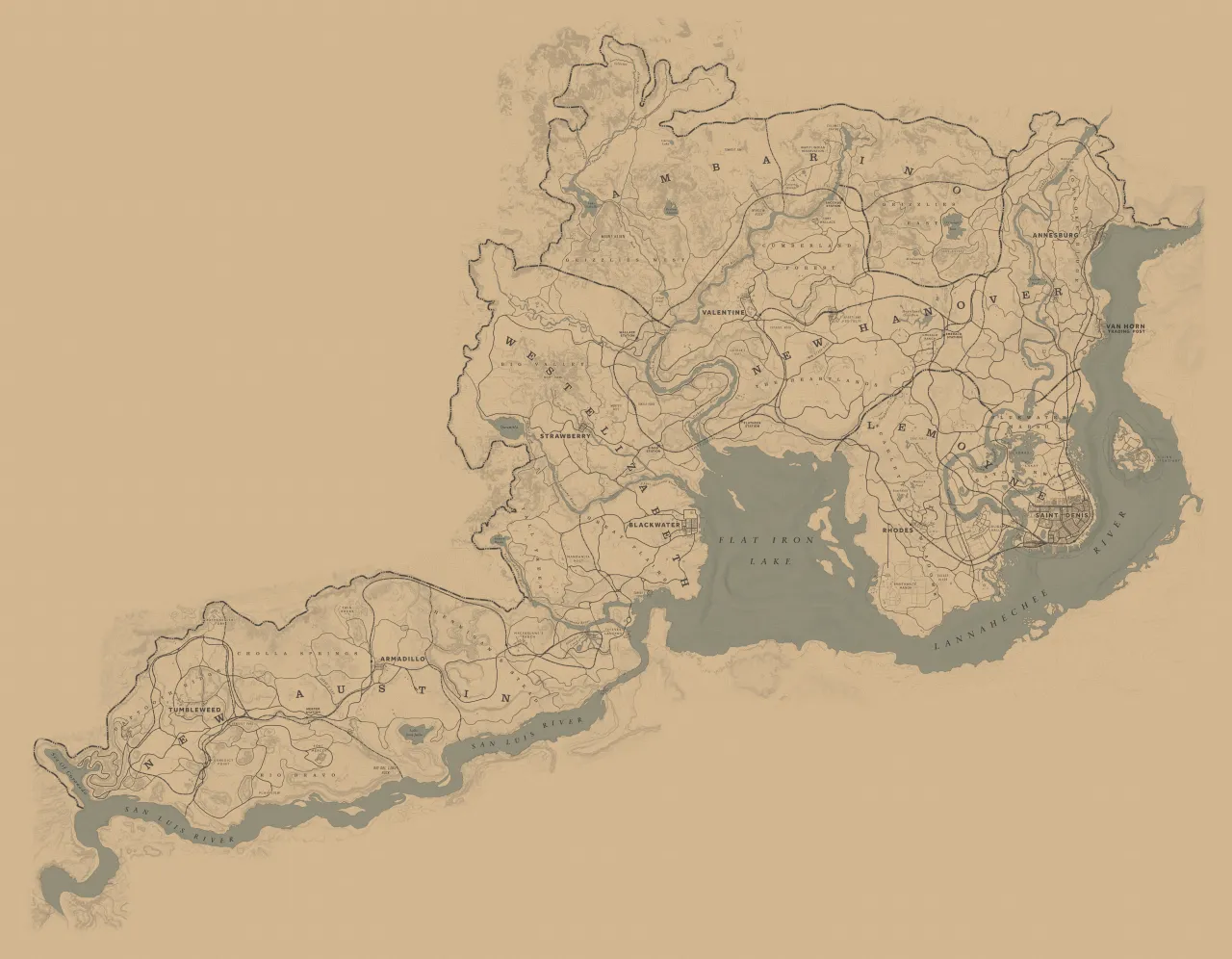 mapa otwartego świata red dead redemption 2