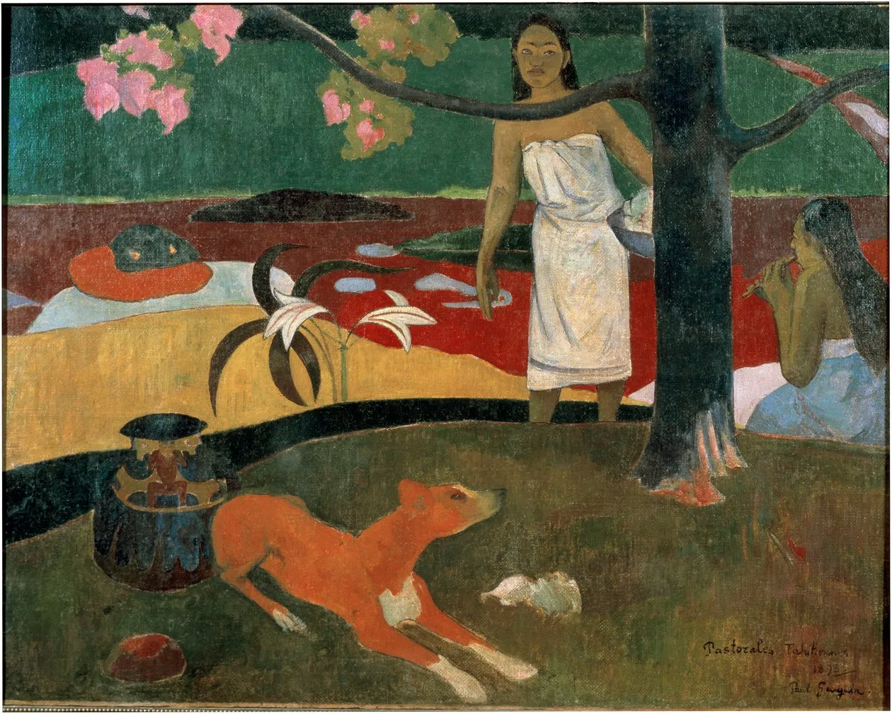 Paul Gauguin obraz Dwie Tahitanki