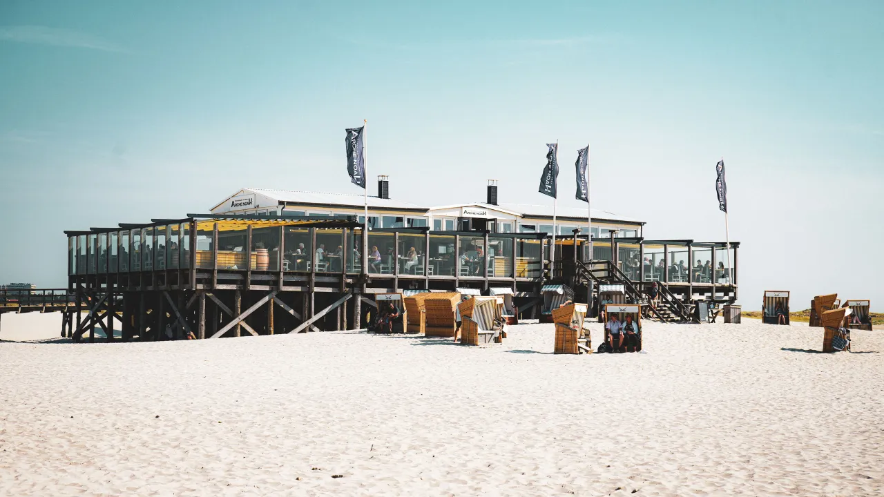 Pfahlbauten Restaurant St. Peter-Ording Meerblick
