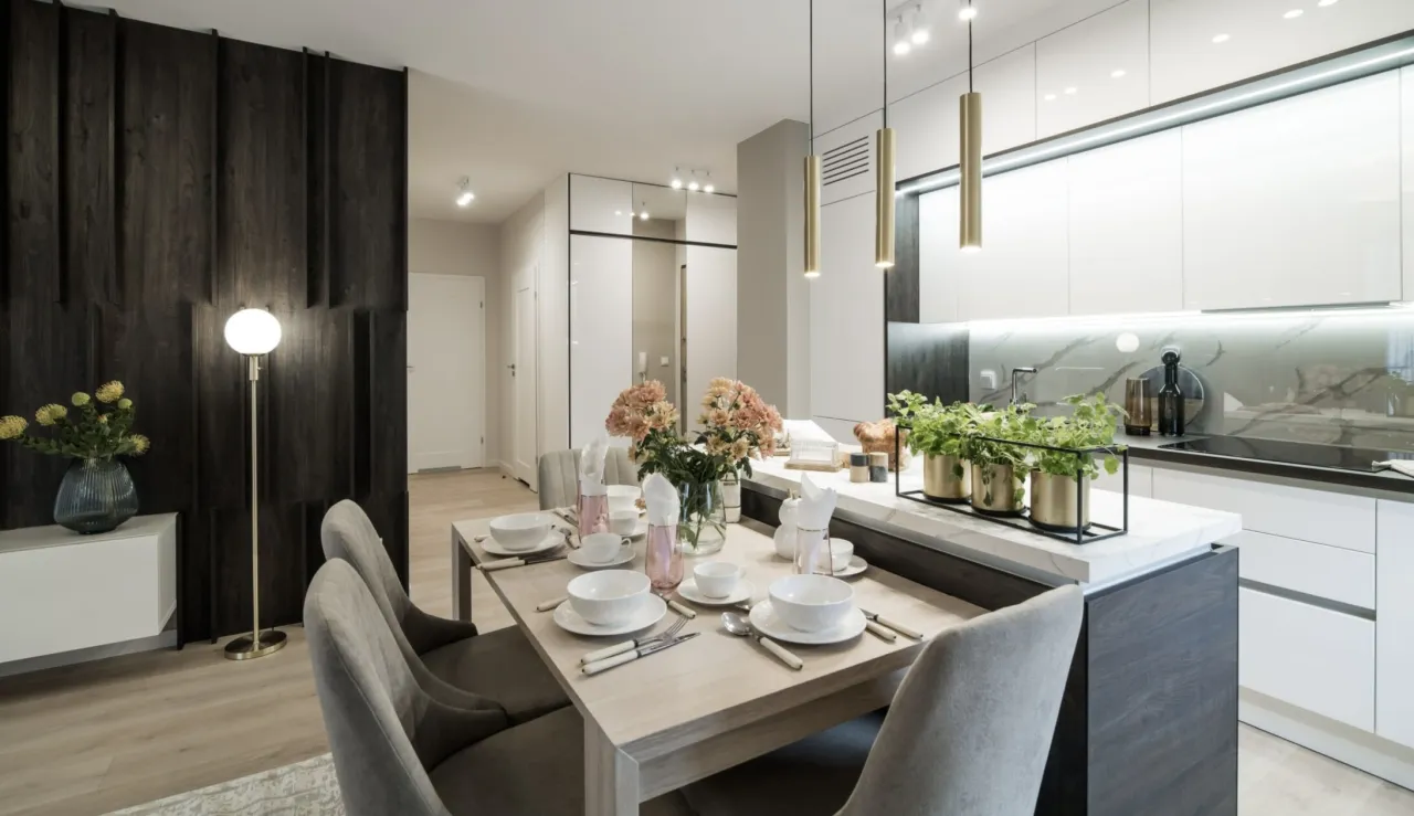 Wydzielanie stref w salonie z aneksem