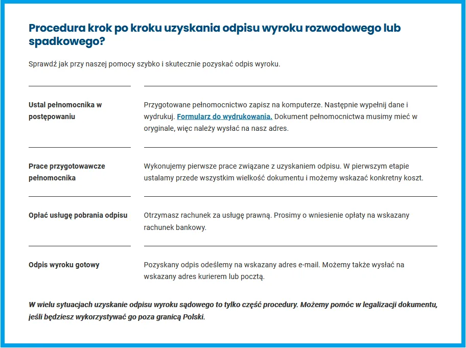 Wniosek o odpis wyroku rozwodowego krok po kroku