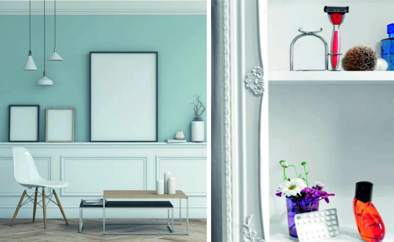 materiały narzędzia rama lustra sztukateria