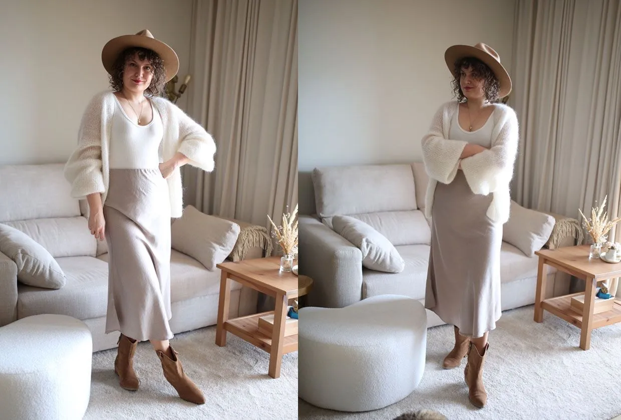 beżowa sp&oacute;dnica stylizacja casual