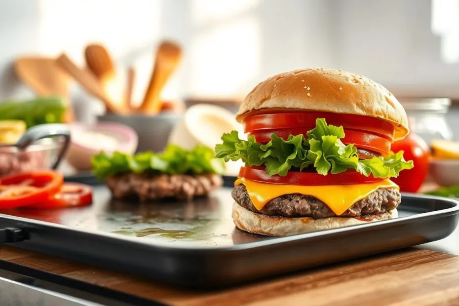 składanie domowego hamburgera warstwa po warstwie