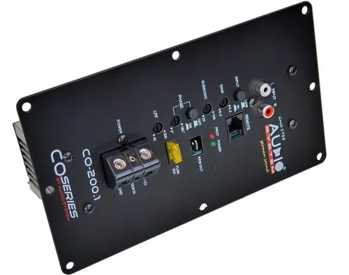 panel sterowania wzmacniacza samochodowego gain filtry