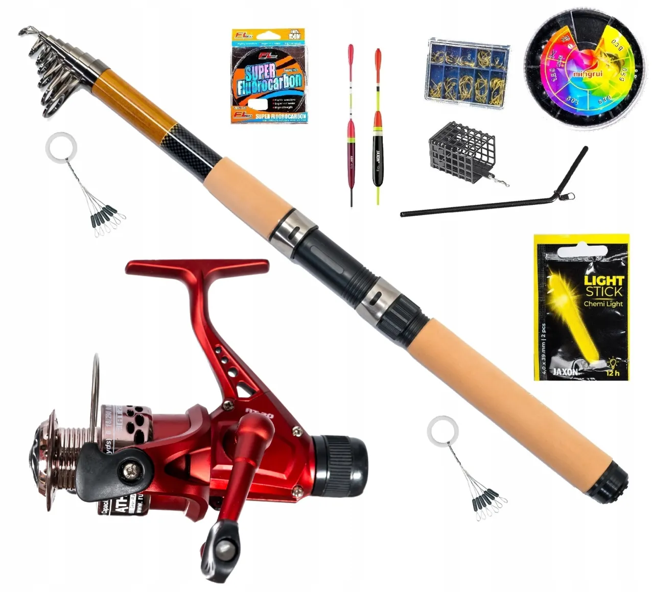 wędkarz z żyłką na spławik