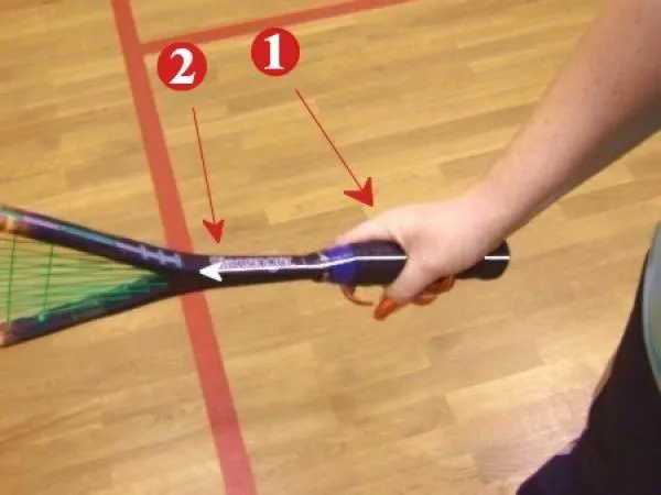 prawidłowe ułożenie palców chwyt rakiety squash