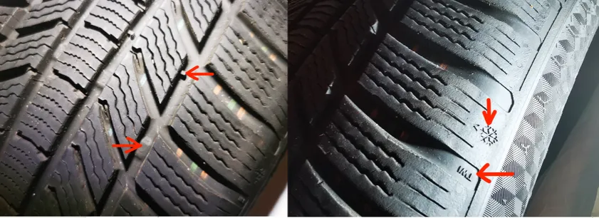 Zużycie opony zimowej 4mm bieżnik