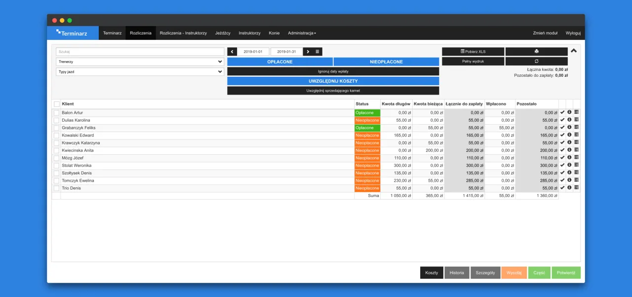 Equita system panel administracyjny