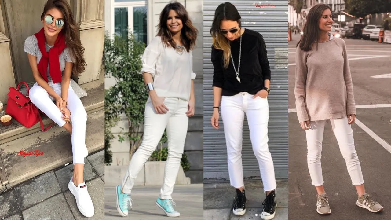 Zdjęcie Outfit pantalón blanco y tenis: ideas para un look moderno y elegante