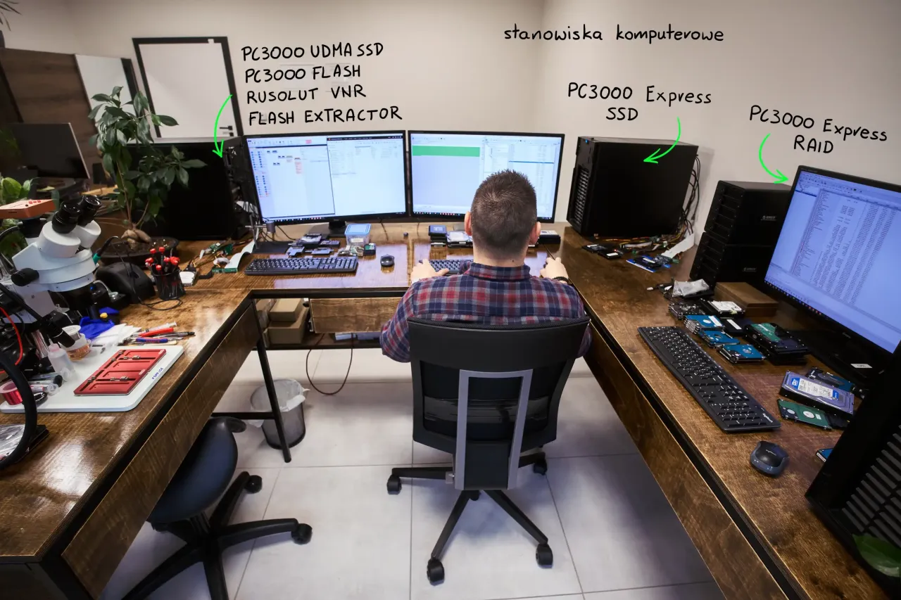 laboratorium odzyskiwania danych komora laminarna