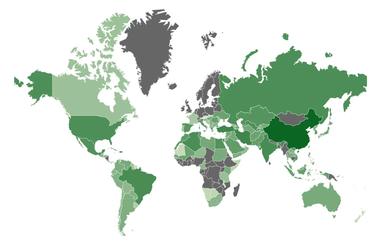 mapa globalnej produkcji arbuz&oacute;w