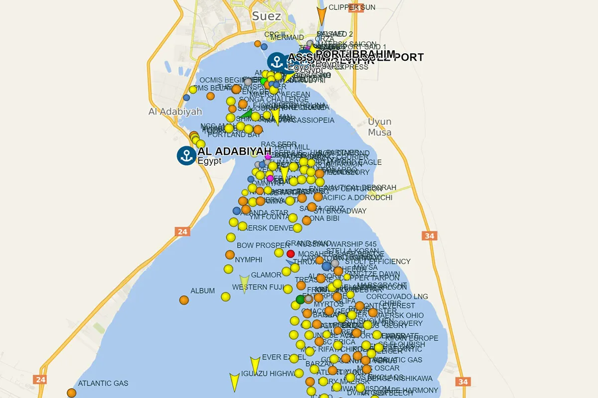 Mapa Kanału Sueskiego lokalizacja