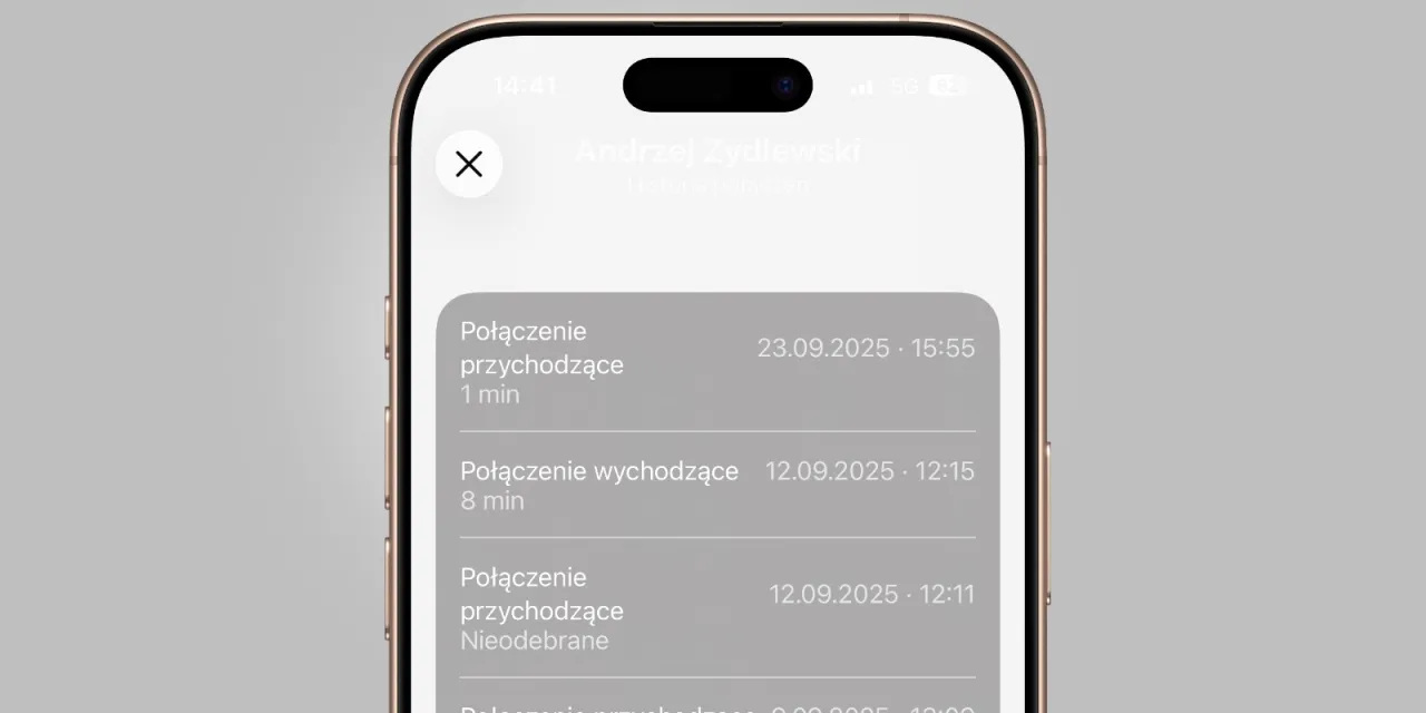 iPhone historia połączeń bilingi operator