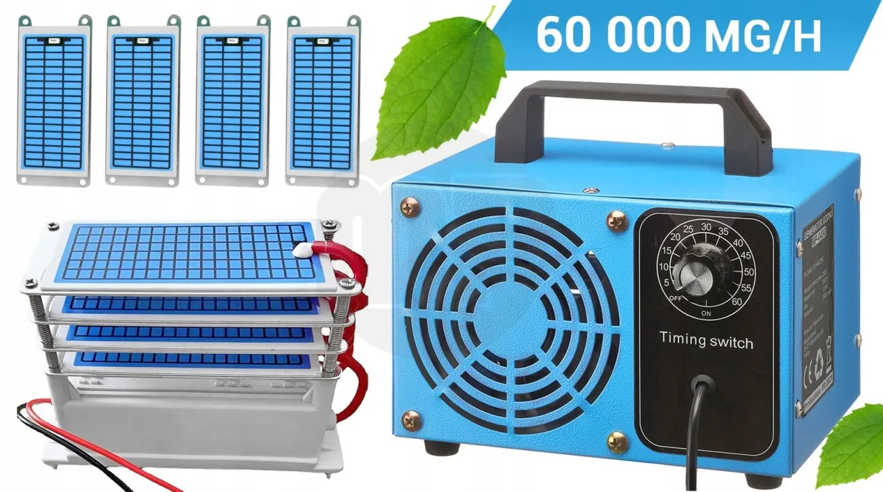 ozonator do samochodu parametry wydajność płytki