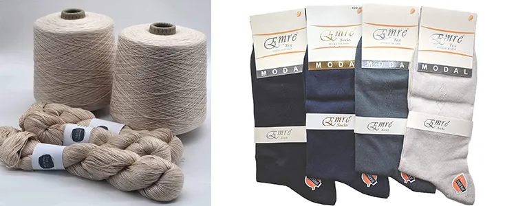 Różne rodzaje włókien tekstylnych do skarpetek