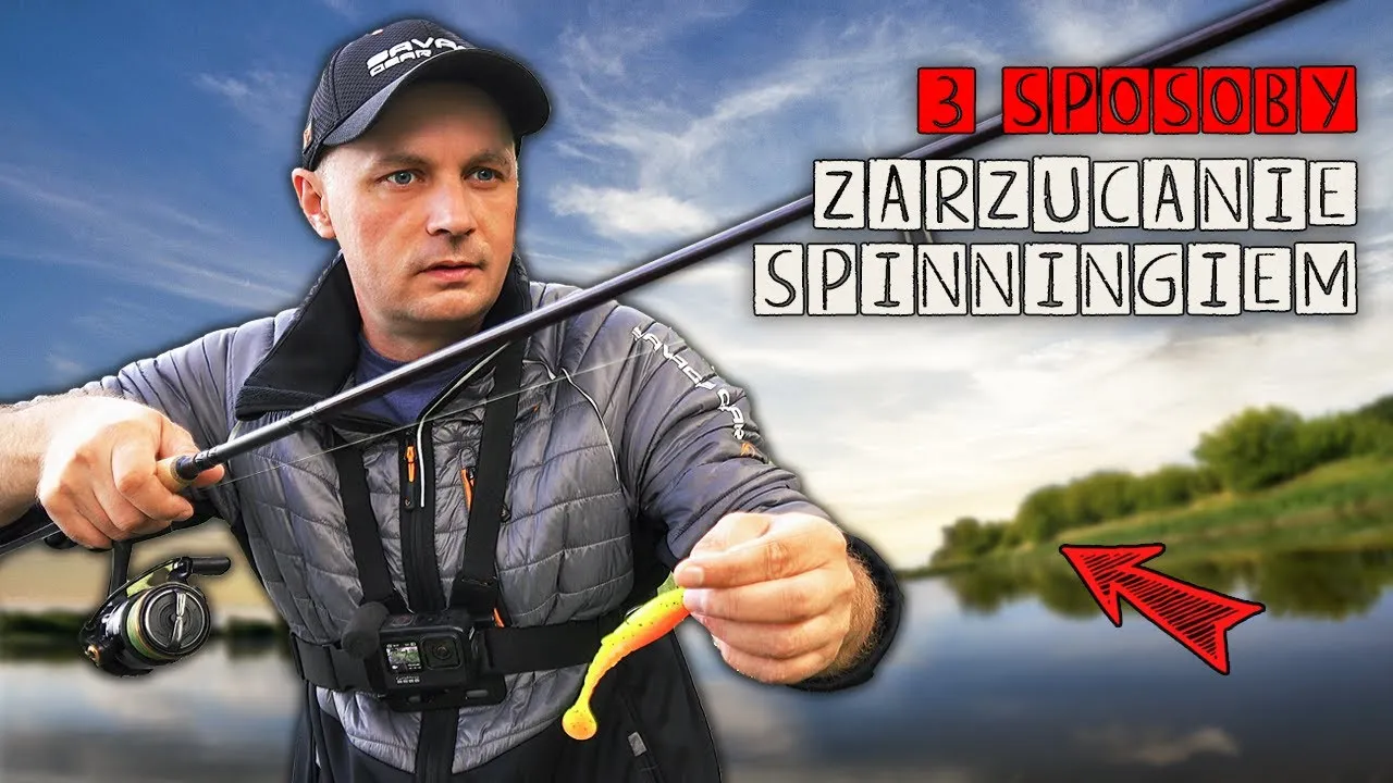 Wędkarz wykonujący rzut zza głowy krok po kroku