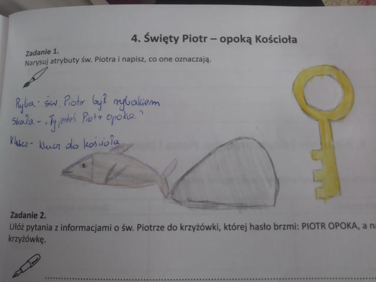 Atrybuty świętego Piotra klucze kogut