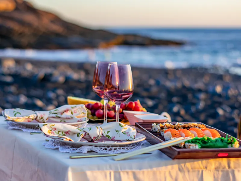 romantyczna kolacja Darłówko widok na morze